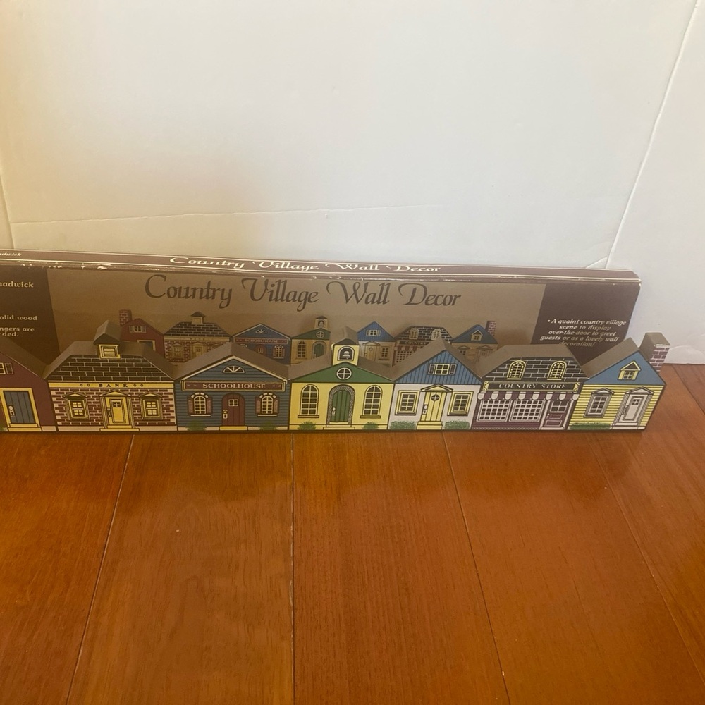 VTG 1987 Chadwick-Miller  Country Village Wall  Decor row Houses Schoolhouse
